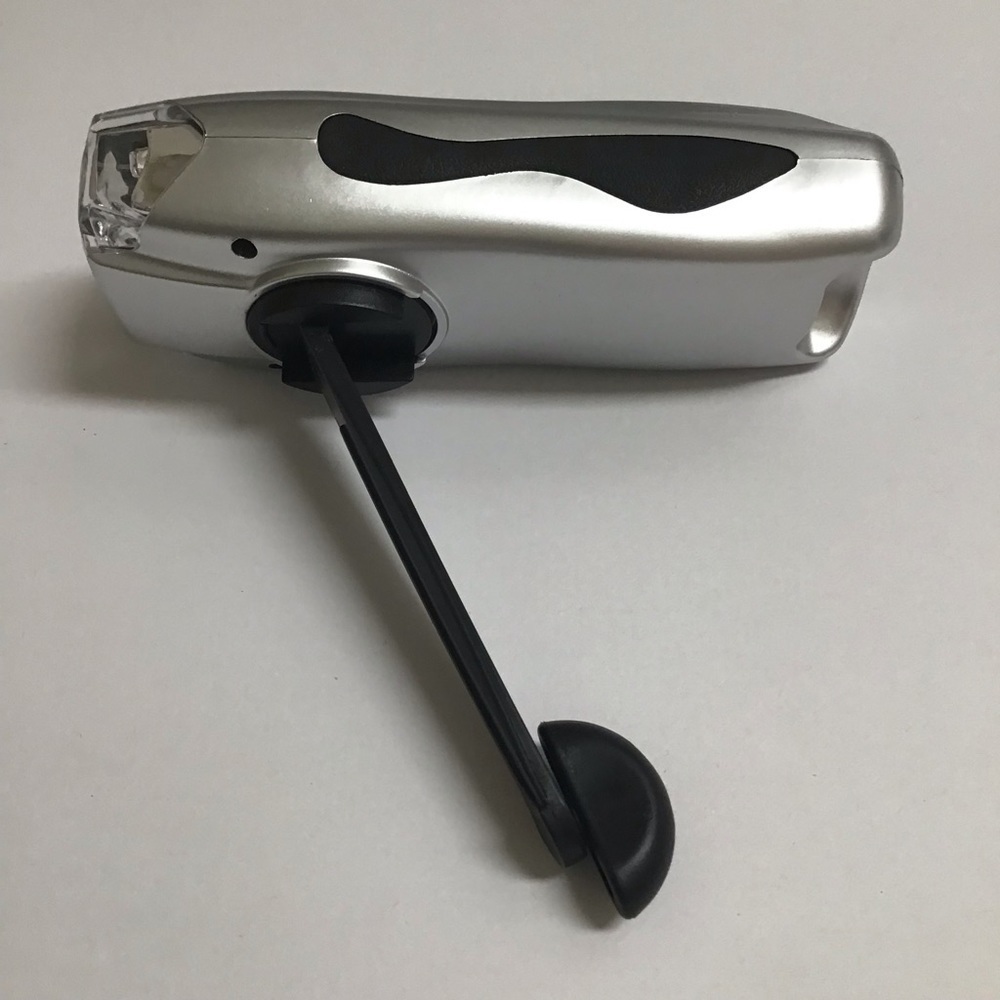 Disney Animal Kingdom Flashlight Crank Toy Silver Black Wind Up Authentic Boxed